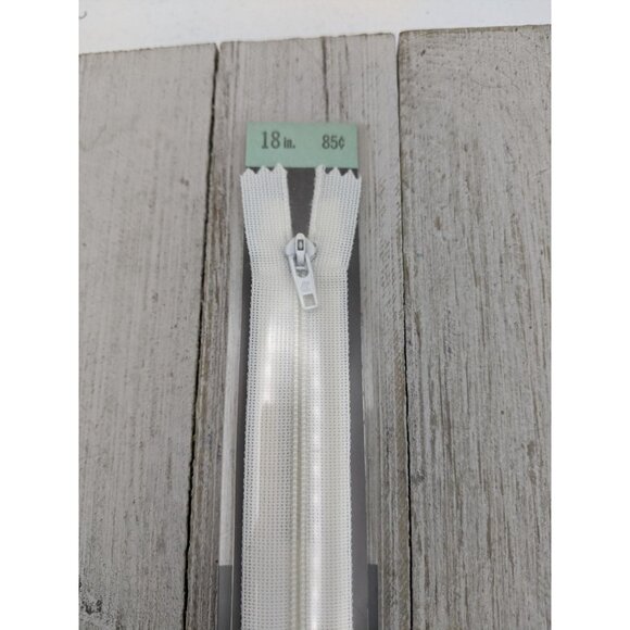 Vintage J&P Coats Flex Knit All Purpose Zipper 18" White 1 - Picture 2 of 4